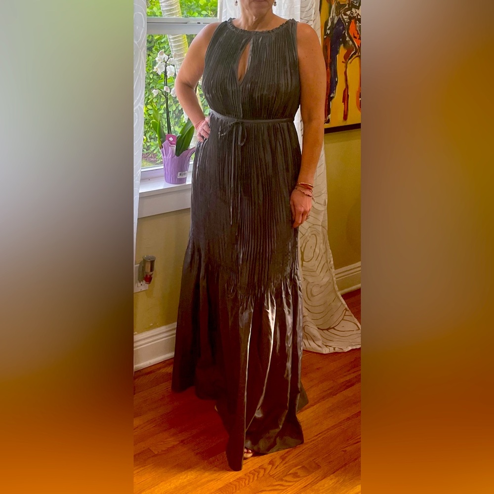 Calypso St Barth Maxi  Dress Silk Dress Gray Platinum